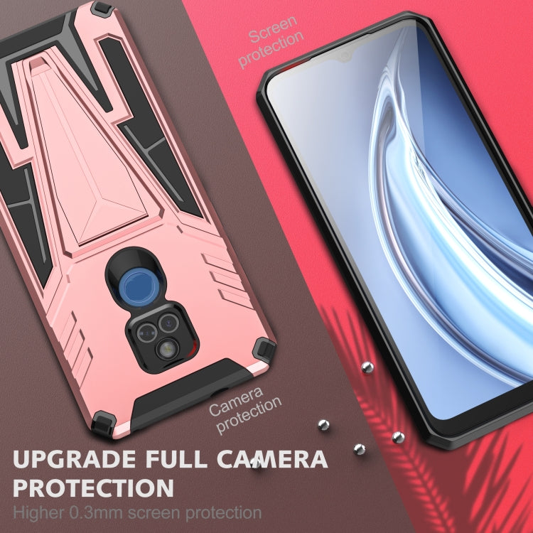 For Motorola Moto G Play 2021 Super V Armor PC + TPU Shockproof Case with Invisible Holder