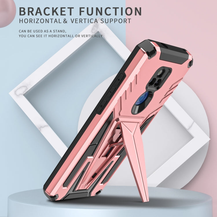 For Motorola Moto G Play 2021 Super V Armor PC + TPU Shockproof Case with Invisible Holder