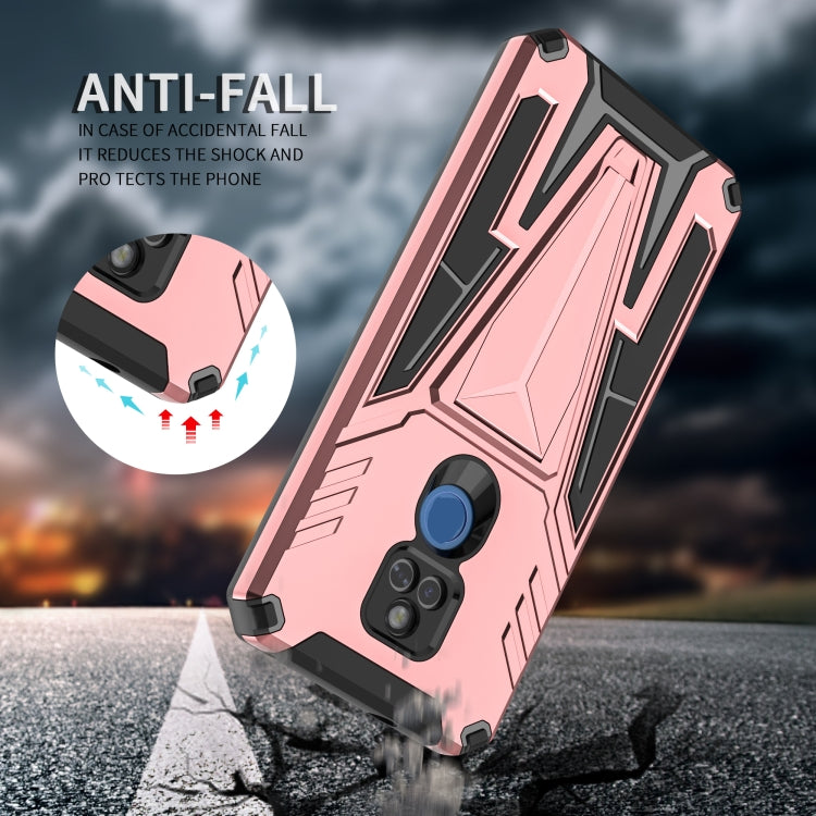 For Motorola Moto G Play 2021 Super V Armor PC + TPU Shockproof Case with Invisible Holder