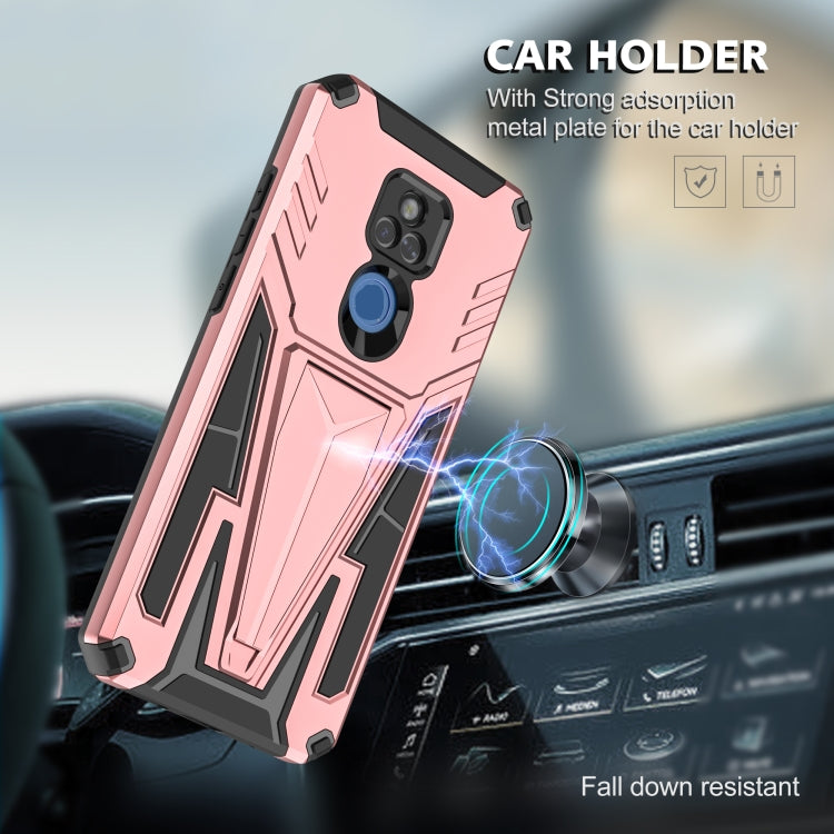 For Motorola Moto G Play 2021 Super V Armor PC + TPU Shockproof Case with Invisible Holder