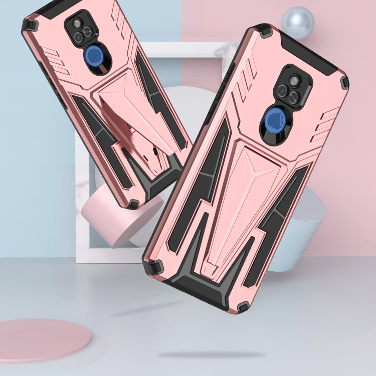 For Motorola Moto G Play 2021 Super V Armor PC + TPU Shockproof Case with Invisible Holder