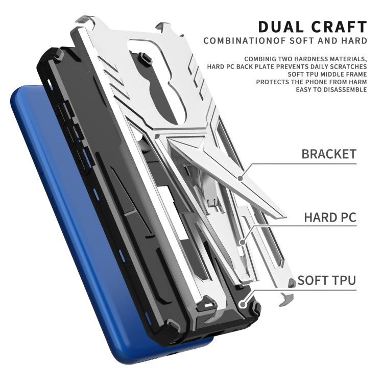 For Motorola Moto G Play 2021 Super V Armor PC + TPU Shockproof Case with Invisible Holder