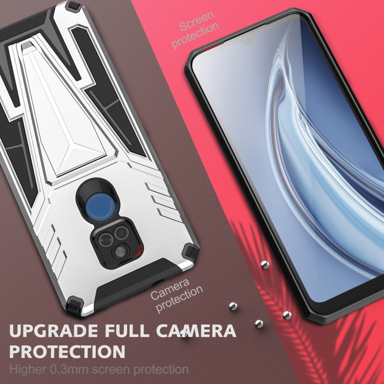 For Motorola Moto G Play 2021 Super V Armor PC + TPU Shockproof Case with Invisible Holder