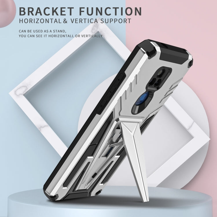 For Motorola Moto G Play 2021 Super V Armor PC + TPU Shockproof Case with Invisible Holder