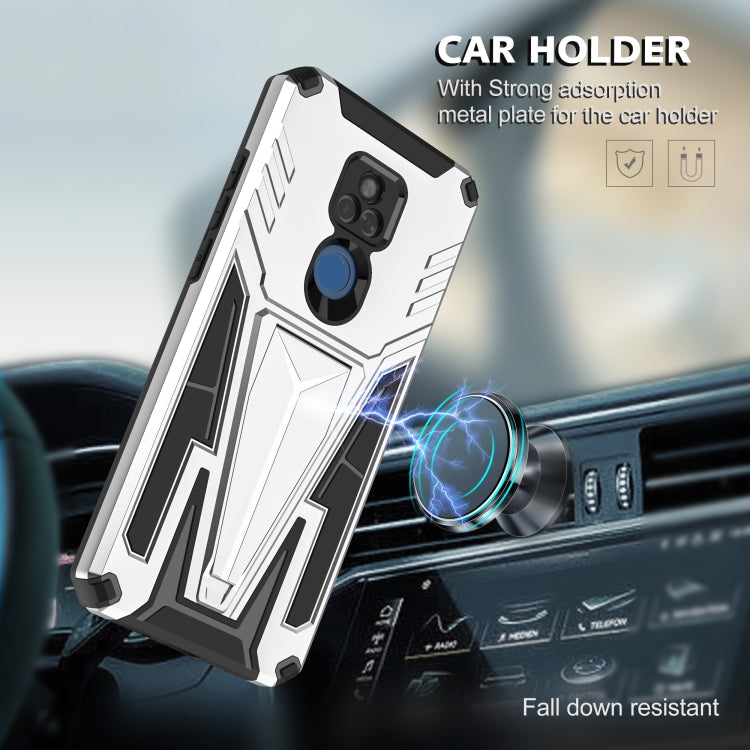 For Motorola Moto G Play 2021 Super V Armor PC + TPU Shockproof Case with Invisible Holder