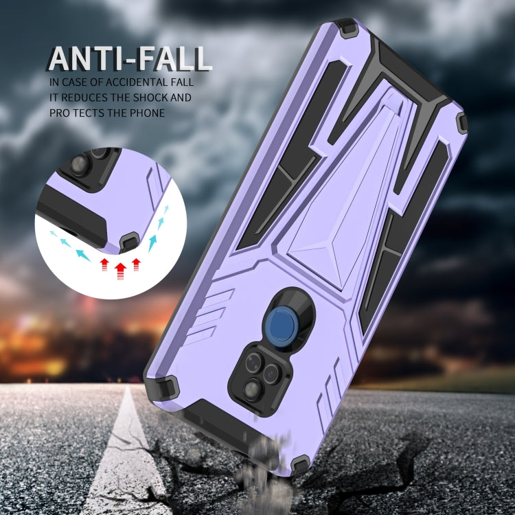 For Motorola Moto G Play 2021 Super V Armor PC + TPU Shockproof Case with Invisible Holder