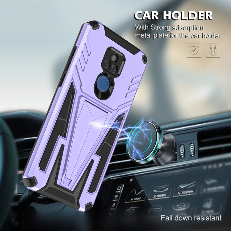 For Motorola Moto G Play 2021 Super V Armor PC + TPU Shockproof Case with Invisible Holder