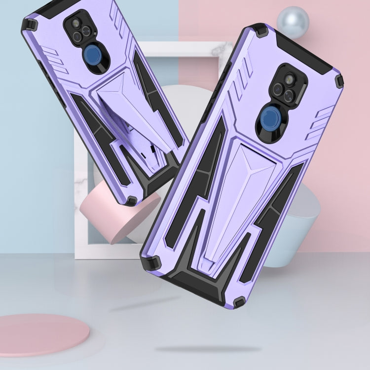 For Motorola Moto G Play 2021 Super V Armor PC + TPU Shockproof Case with Invisible Holder
