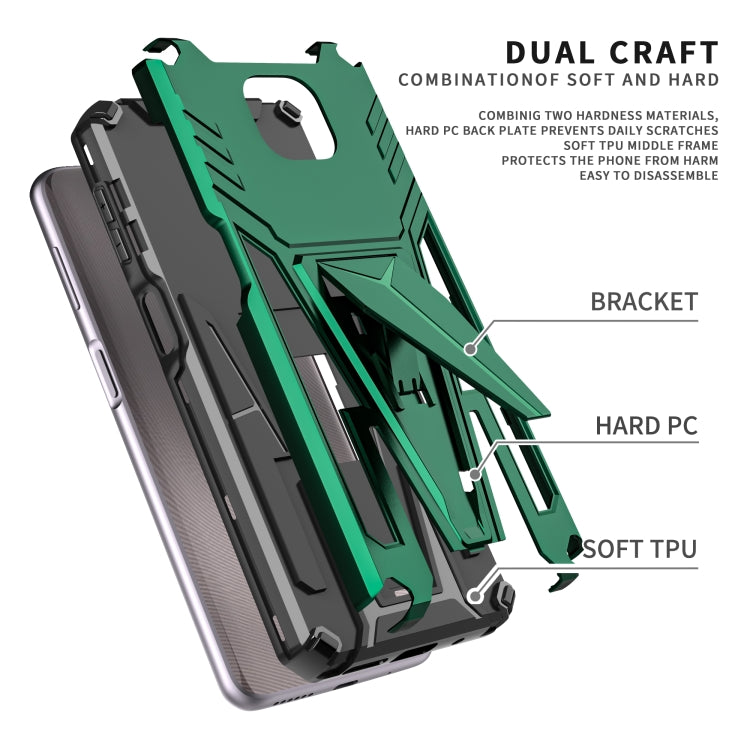 For Motorola Moto G Power 2021 Super V Armor PC + TPU Shockproof Case with Invisible Holder