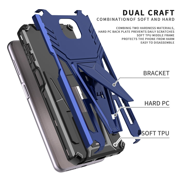 For Motorola Moto G Power 2021 Super V Armor PC + TPU Shockproof Case with Invisible Holder