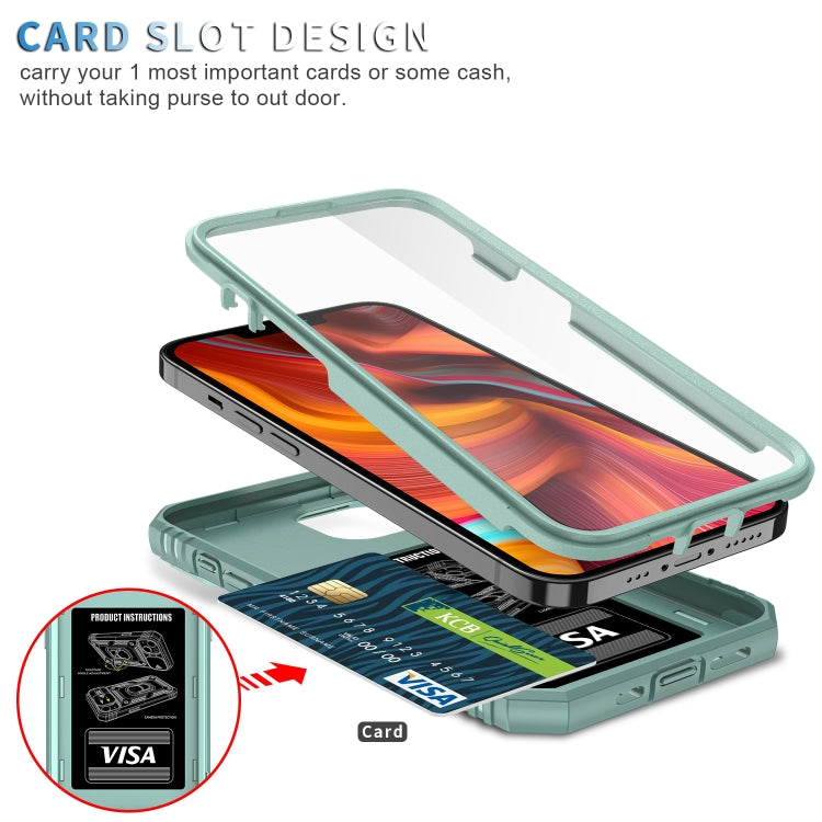 For iPhone 13 Sliding Camera Cover Design TPU + PC Protective Case with 360 Degree Rotating Holder & Card Slot