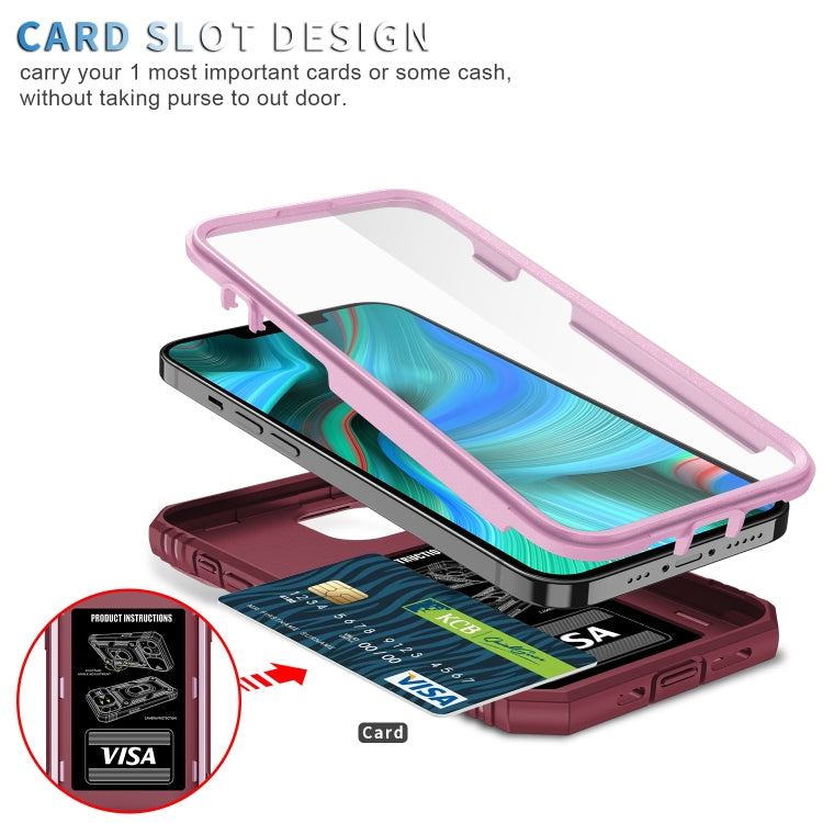 For iPhone 13 Pro Sliding Camera Cover Design TPU + PC Protective Case with 360 Degree Rotating Holder & Card Slot