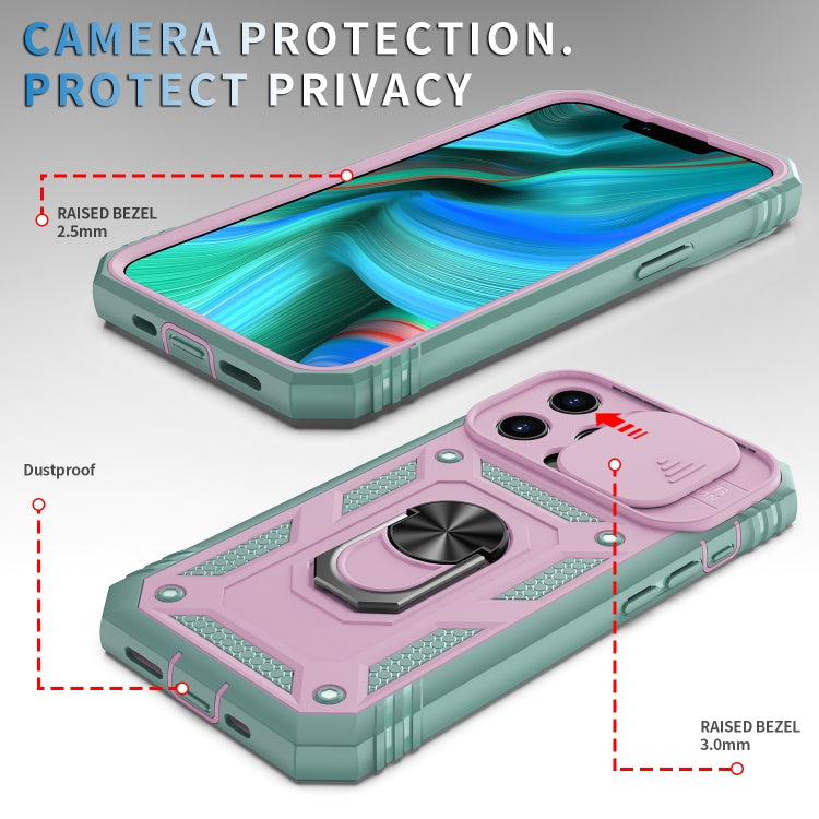 For iPhone 13 Pro Sliding Camera Cover Design TPU + PC Protective Case with 360 Degree Rotating Holder & Card Slot