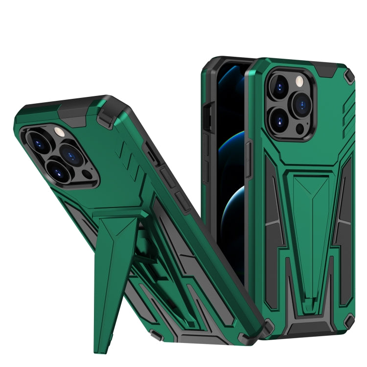 For iPhone 13 mini Super V Armor PC + TPU Shockproof Case with Invisible Holder
