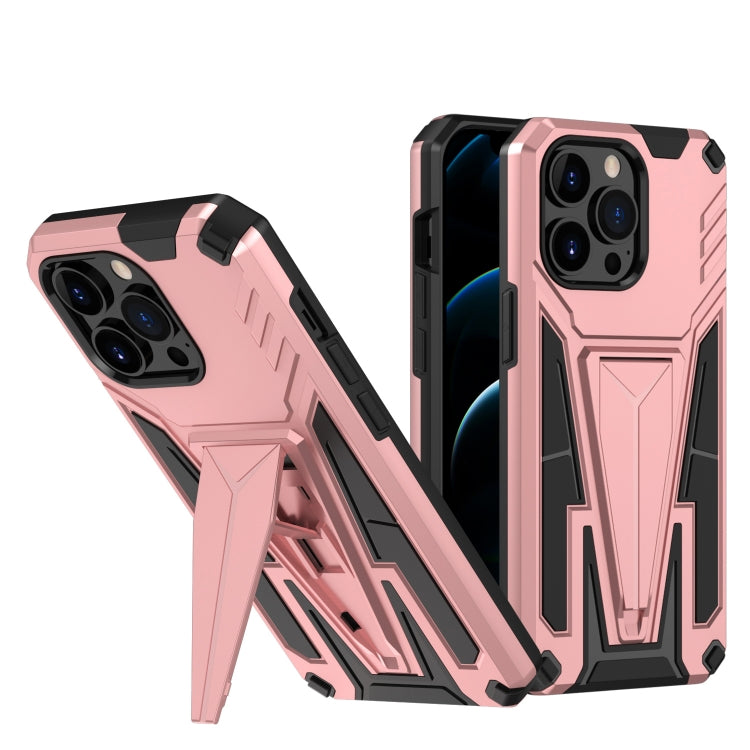 For iPhone 13 mini Super V Armor PC + TPU Shockproof Case with Invisible Holder