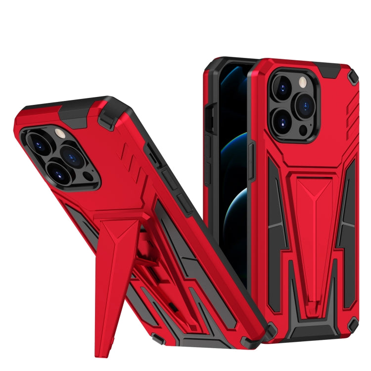 For iPhone 13 mini Super V Armor PC + TPU Shockproof Case with Invisible Holder