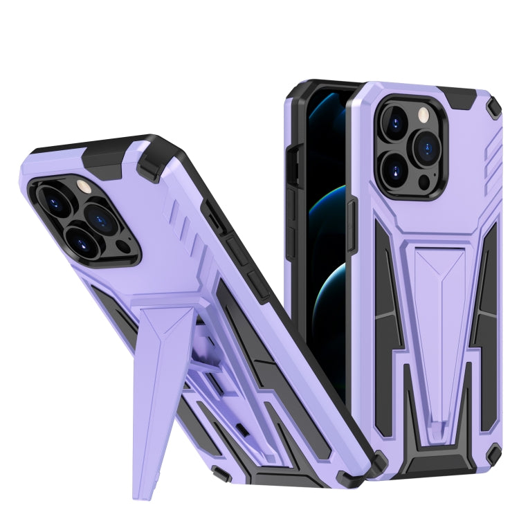 For iPhone 13 mini Super V Armor PC + TPU Shockproof Case with Invisible Holder