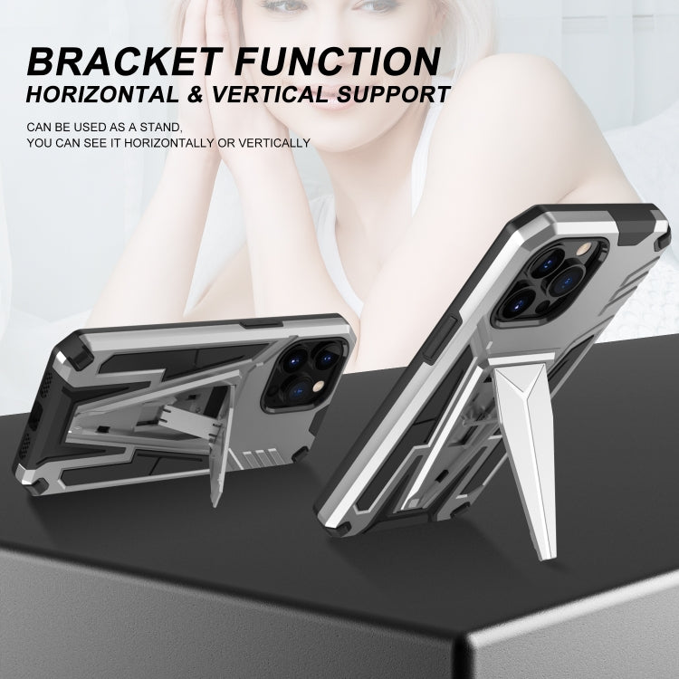For iPhone 13 mini Super V Armor PC + TPU Shockproof Case with Invisible Holder