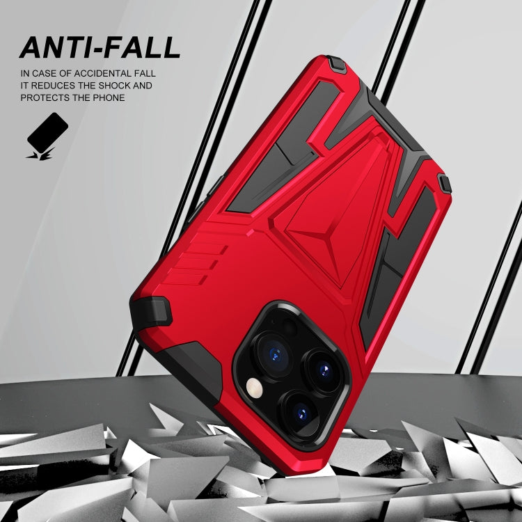 For iPhone 13 Super V Armor PC + TPU Shockproof Case with Invisible Holder