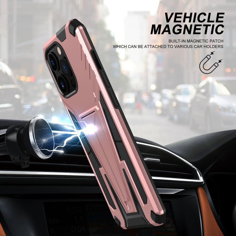 For iPhone 13 Pro Super V Armor PC + TPU Shockproof Case with Invisible Holder
