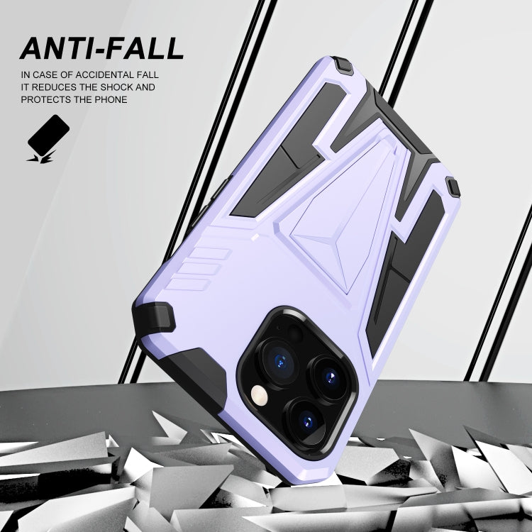 For iPhone 13 Pro Super V Armor PC + TPU Shockproof Case with Invisible Holder