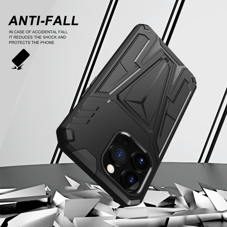 For iPhone 13 Pro Super V Armor PC + TPU Shockproof Case with Invisible Holder