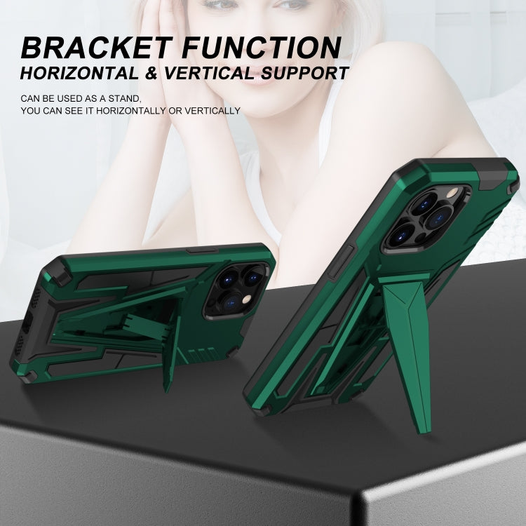 For iPhone 13 Pro Max Super V Armor PC + TPU Shockproof Case with Invisible Holder