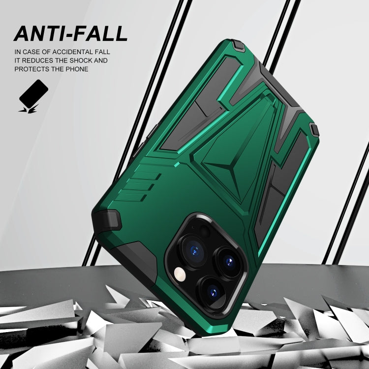 For iPhone 13 Pro Max Super V Armor PC + TPU Shockproof Case with Invisible Holder