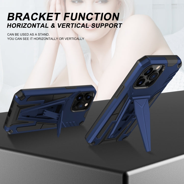 For iPhone 13 Pro Max Super V Armor PC + TPU Shockproof Case with Invisible Holder