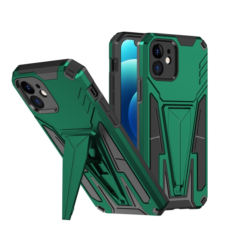 For iPhone 12 Super V Armor PC + TPU Shockproof Case with Invisible Holder