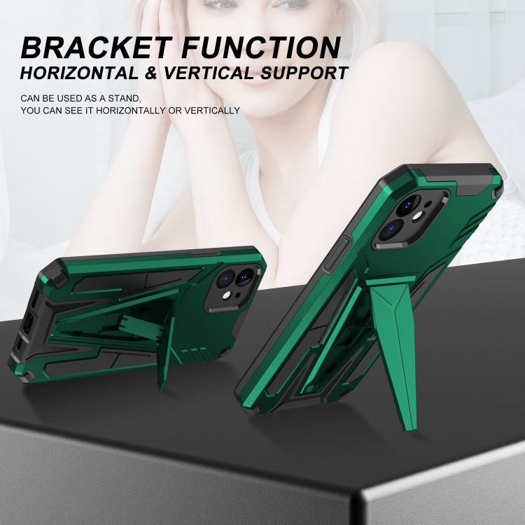 For iPhone 12 Super V Armor PC + TPU Shockproof Case with Invisible Holder