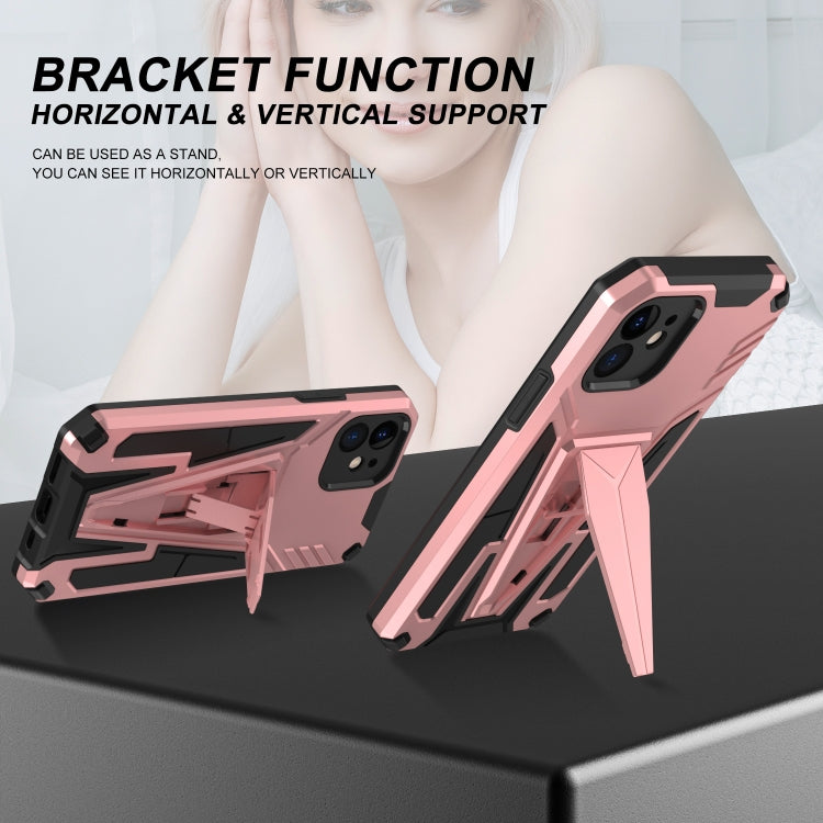 For iPhone 12 Super V Armor PC + TPU Shockproof Case with Invisible Holder