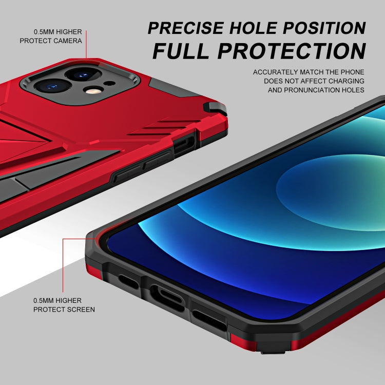 For iPhone 12 Super V Armor PC + TPU Shockproof Case with Invisible Holder