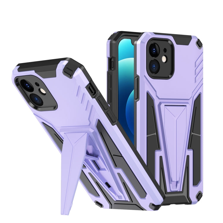 For iPhone 12 Super V Armor PC + TPU Shockproof Case with Invisible Holder