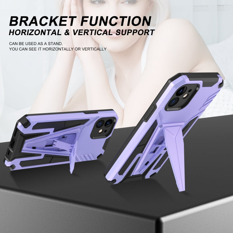 For iPhone 12 Super V Armor PC + TPU Shockproof Case with Invisible Holder