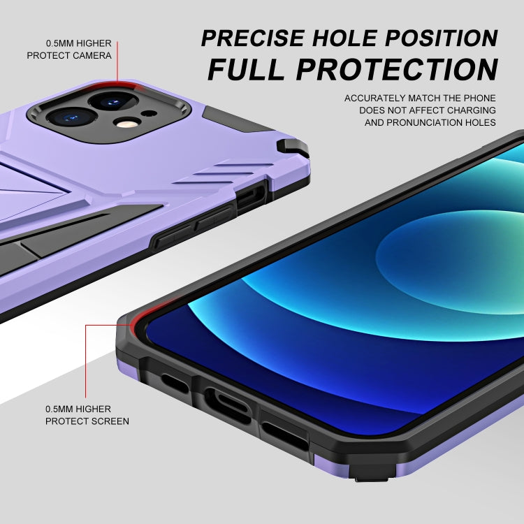 For iPhone 12 Super V Armor PC + TPU Shockproof Case with Invisible Holder