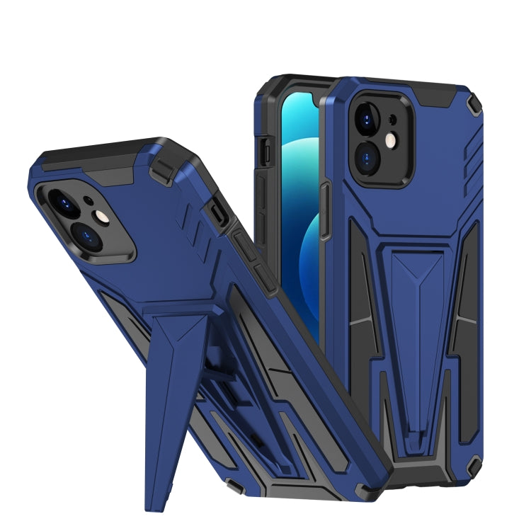 For iPhone 12 Super V Armor PC + TPU Shockproof Case with Invisible Holder