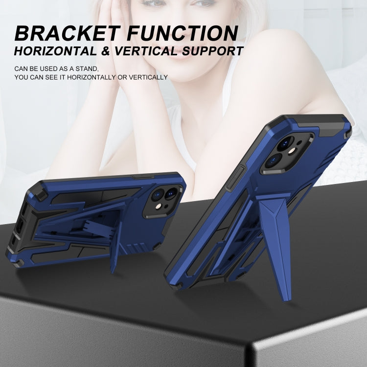 For iPhone 12 Super V Armor PC + TPU Shockproof Case with Invisible Holder