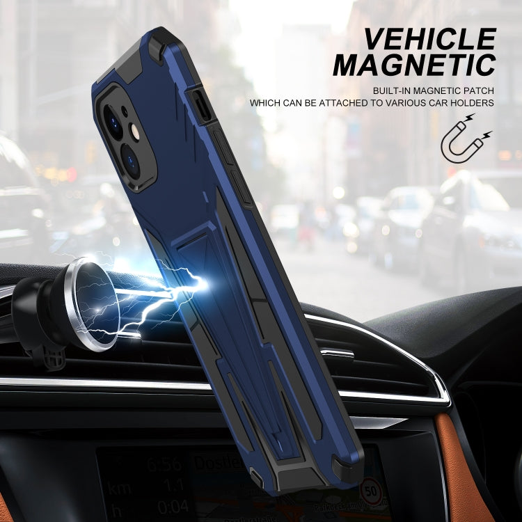 For iPhone 12 Super V Armor PC + TPU Shockproof Case with Invisible Holder