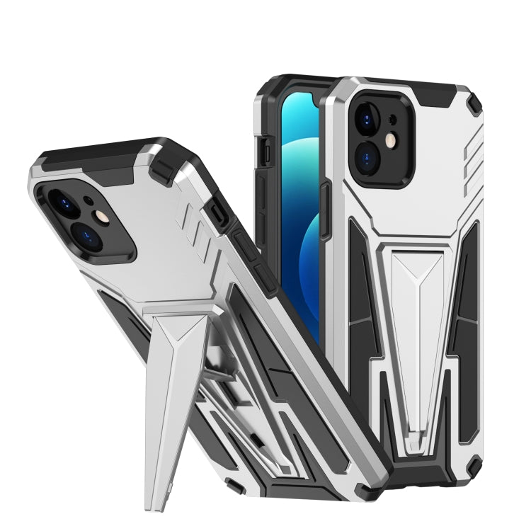 For iPhone 12 Super V Armor PC + TPU Shockproof Case with Invisible Holder