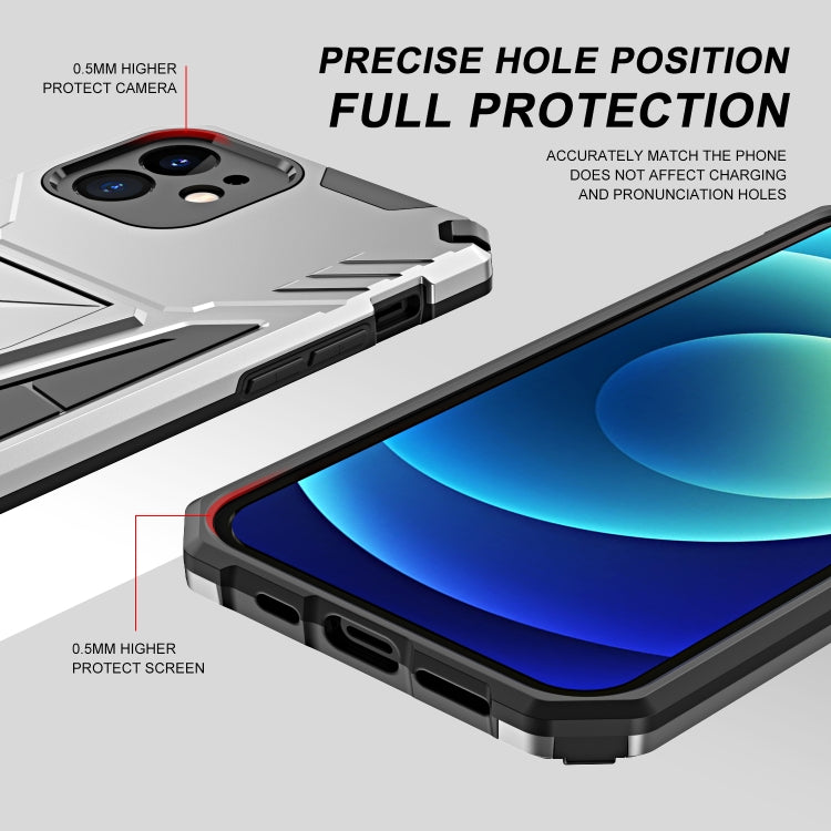 For iPhone 12 Super V Armor PC + TPU Shockproof Case with Invisible Holder