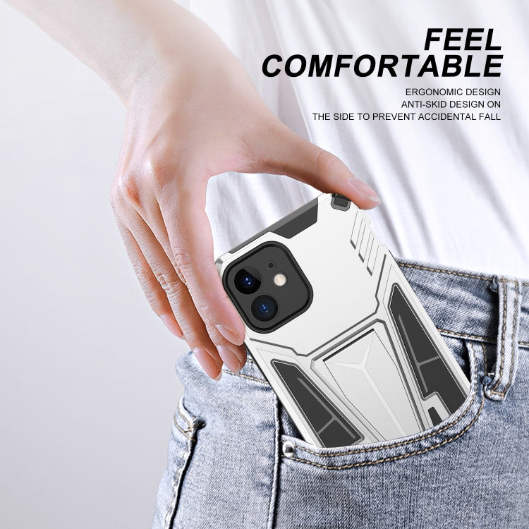 For iPhone 12 Super V Armor PC + TPU Shockproof Case with Invisible Holder