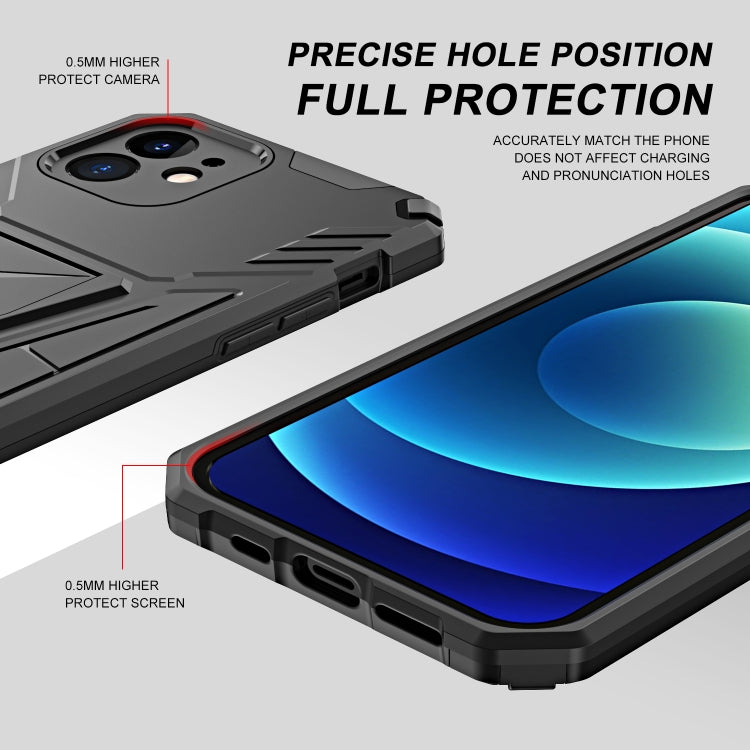 For iPhone 12 Super V Armor PC + TPU Shockproof Case with Invisible Holder