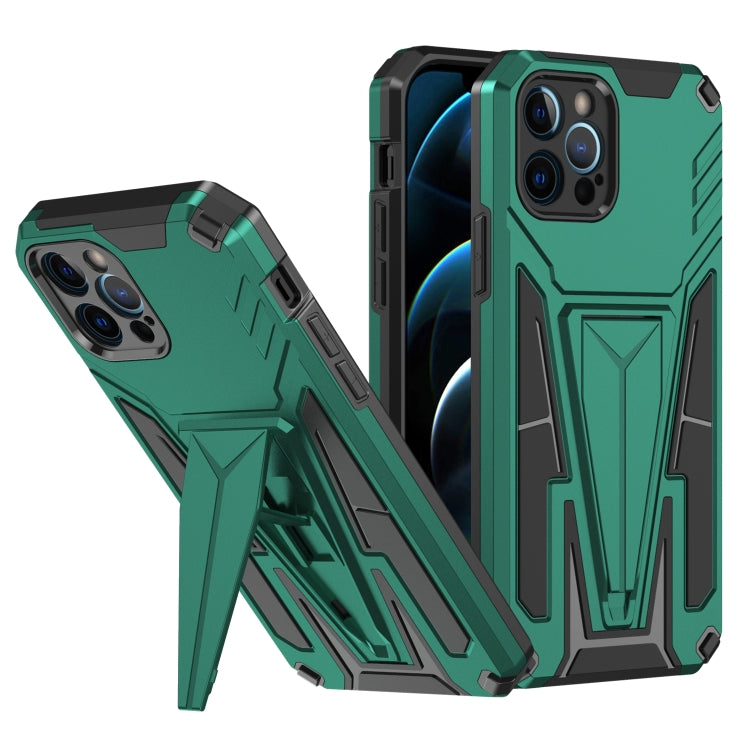 For iPhone 12 Pro Super V Armor PC + TPU Shockproof Case with Invisible Holder