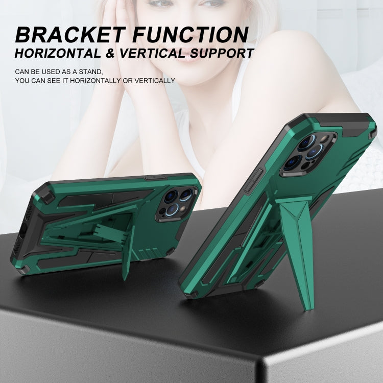 For iPhone 12 Pro Super V Armor PC + TPU Shockproof Case with Invisible Holder