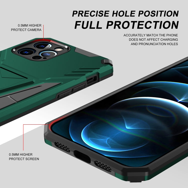 For iPhone 12 Pro Super V Armor PC + TPU Shockproof Case with Invisible Holder