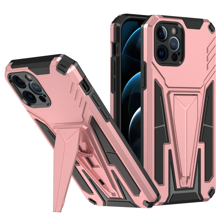 For iPhone 12 Pro Super V Armor PC + TPU Shockproof Case with Invisible Holder