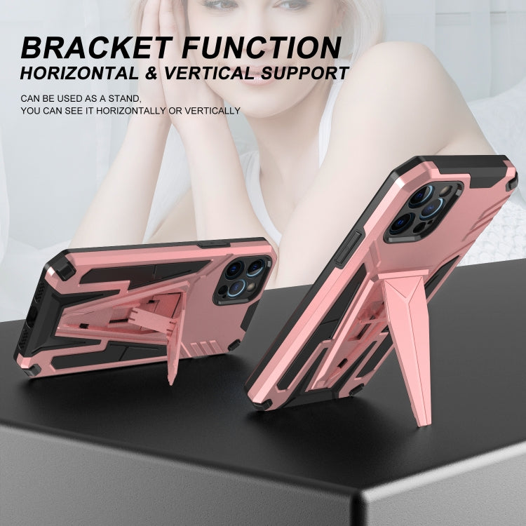 For iPhone 12 Pro Super V Armor PC + TPU Shockproof Case with Invisible Holder