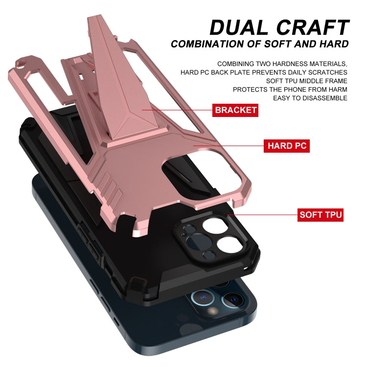 For iPhone 12 Pro Super V Armor PC + TPU Shockproof Case with Invisible Holder