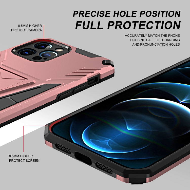 For iPhone 12 Pro Super V Armor PC + TPU Shockproof Case with Invisible Holder